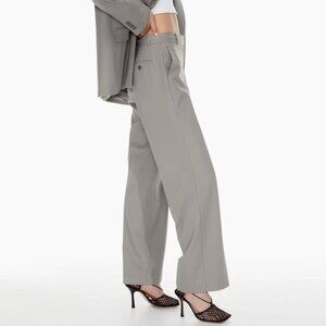 Aritzia Babaton Agency Pants High Waisted City Wool Twill Trousers Straight Gray